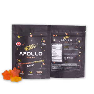 Buy Apollo Edibles - Peach Mango/Pineapple Shooting Stars 300mg THC Sativa at Wccannabis Online Shop