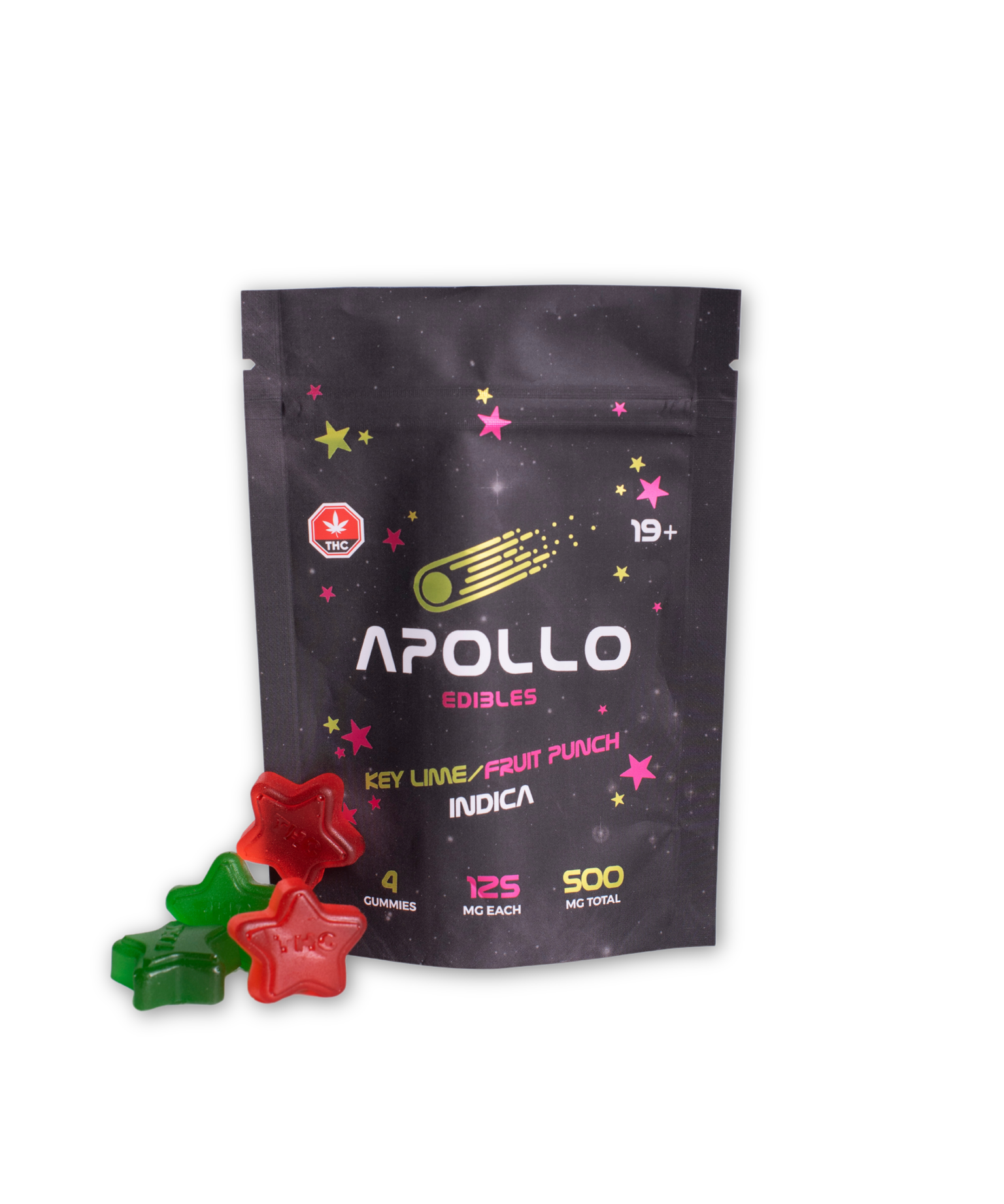 Buy Apollo Edibles - Key Lime/Fruit Punch Shooting Stars 500mg THC Indica at Wccannabis Online Shop