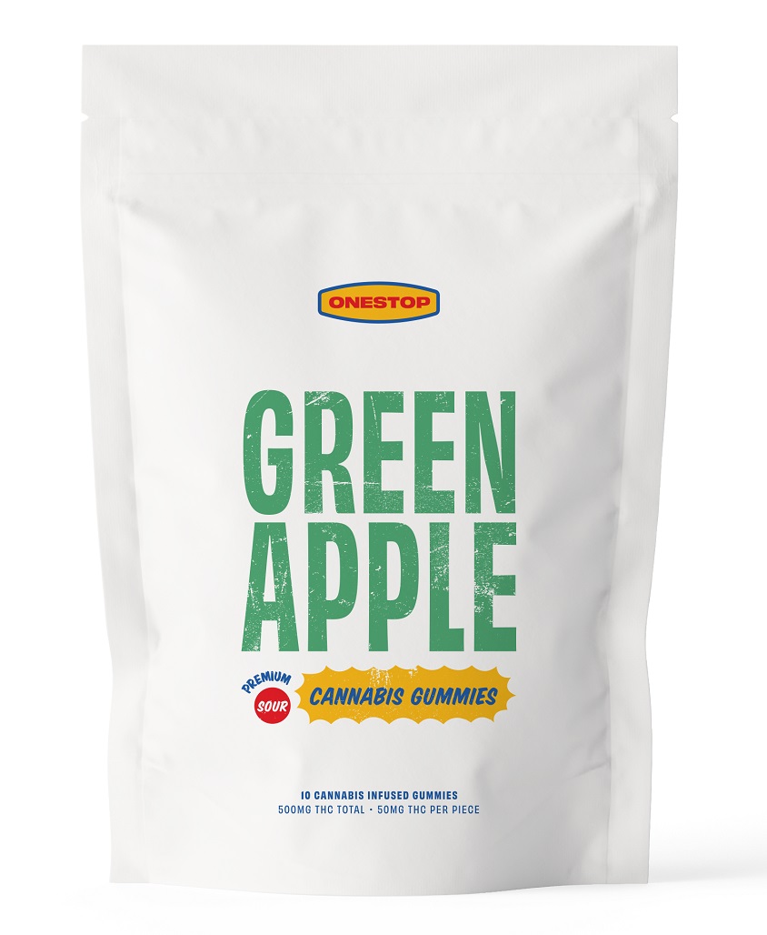 Buy weed gummies online in Canada. Green Apple flavour THC gummies online in Canada. weed gummies. marijuana gummies.