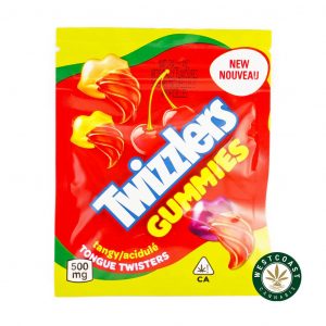 Buy edibles Twizzlers Gummies from wccannabis weed dispensary. Front of package. edibles canada. weed edibles. marijuana edibles canada.
