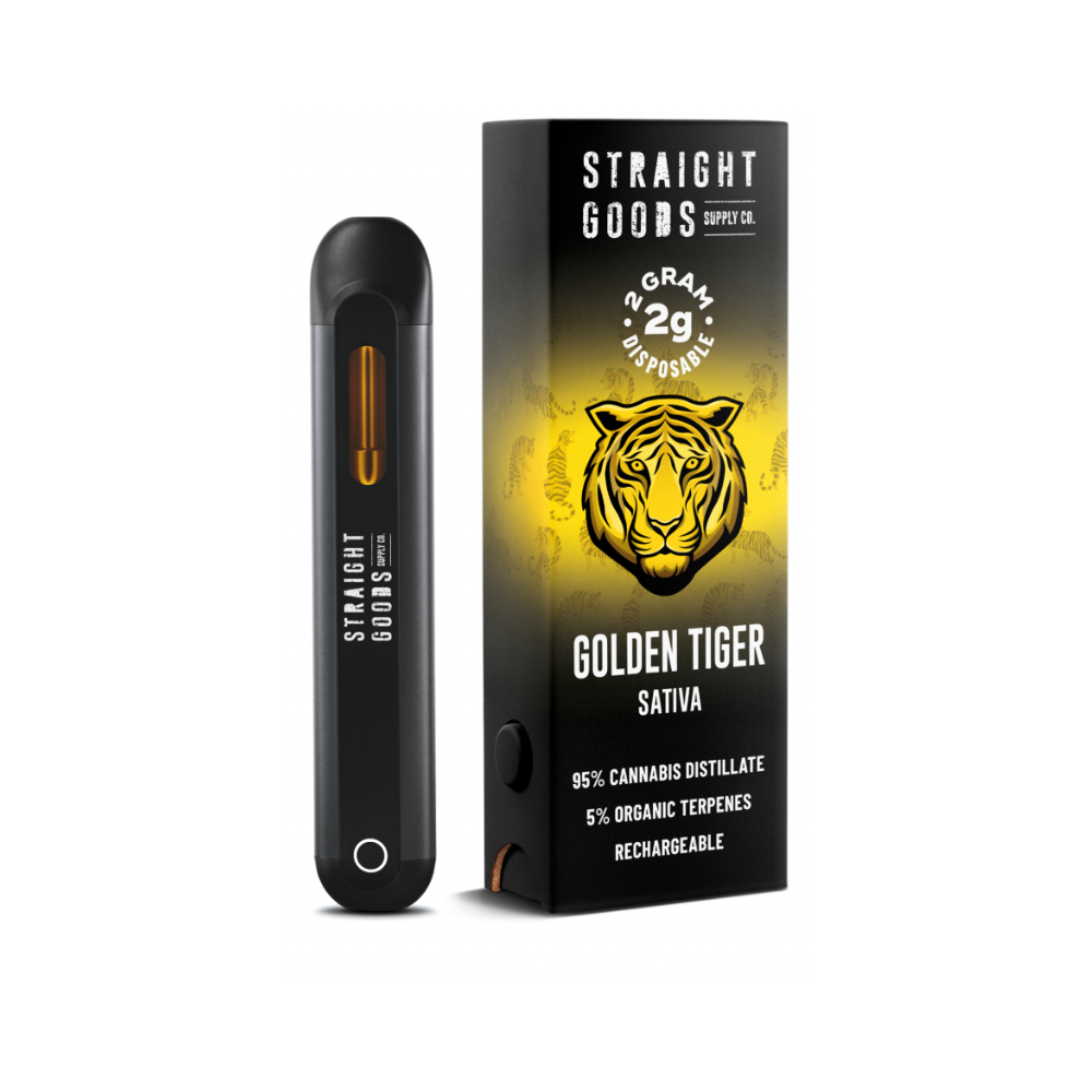 Buy Straight Goods - Golden Tiger 2G Disposable Pen (Sativa) at Wccannabis Online Shop