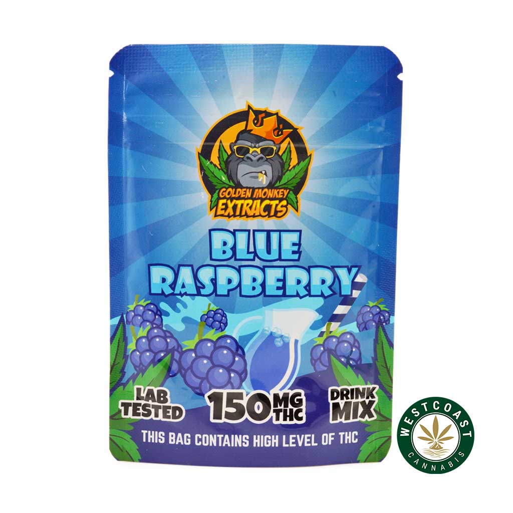 Buy Golden Monkey Extracts - Blue Raspberry Drink Mix 150mg THC at Wccannabis Online Shop