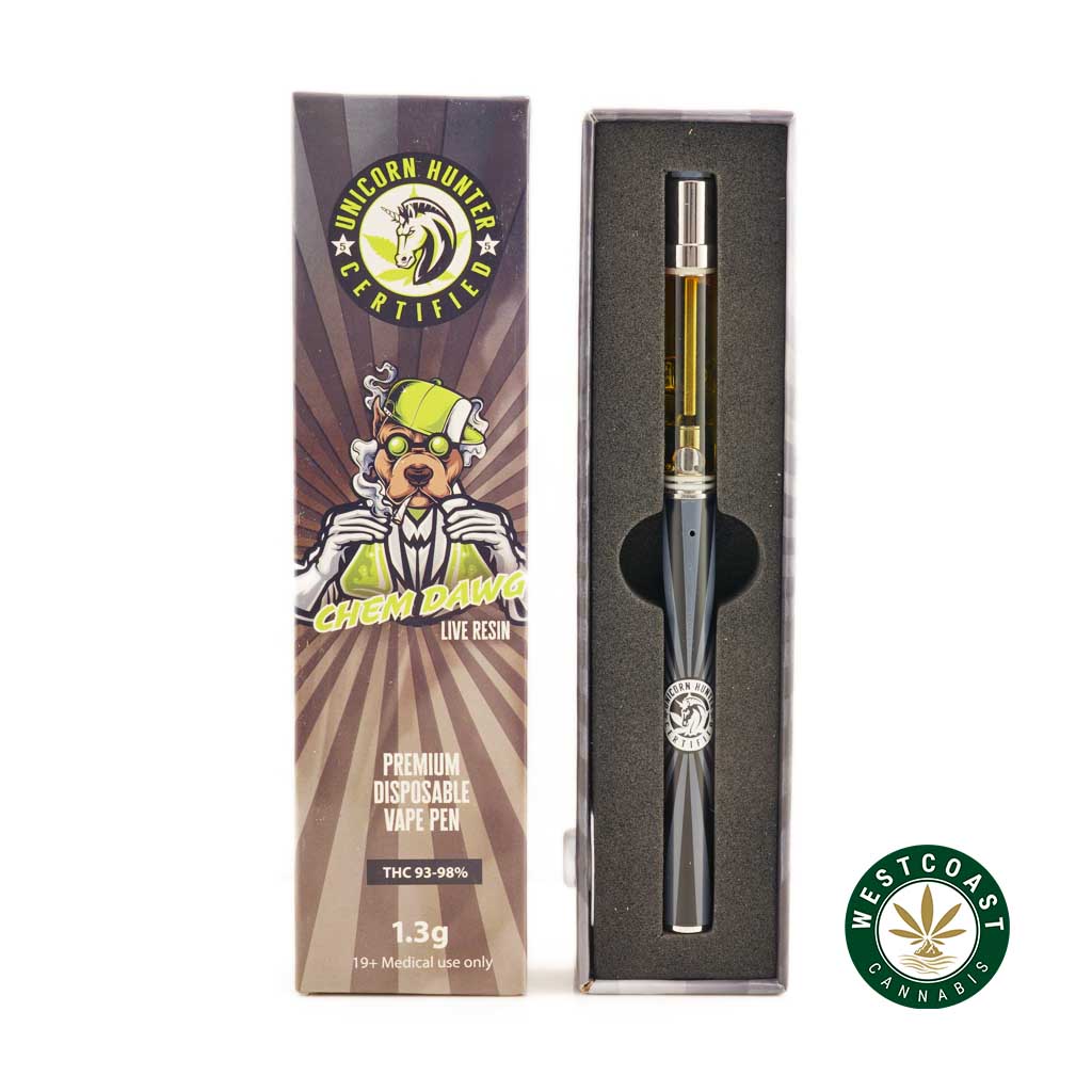 Buy Unicorn Hunter Concentrates - Chem Dawg Live Resin Disposable Pen at Wccannabis Online Shop