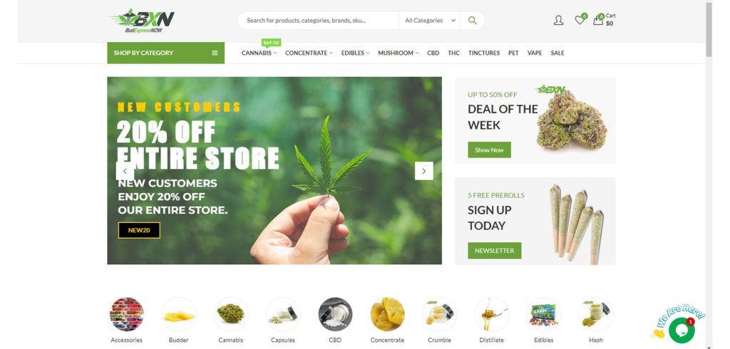 Homepage image of bud express now pot shop and online weed dispensary Canada. Buy weeds online.