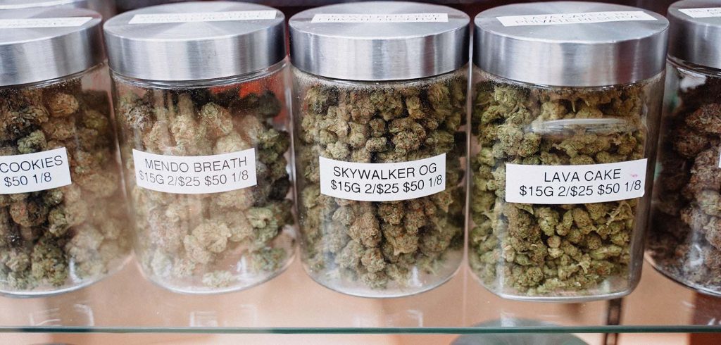BC cannabis budget buds in glass jars from the 4 best weed stores to buy weed online.