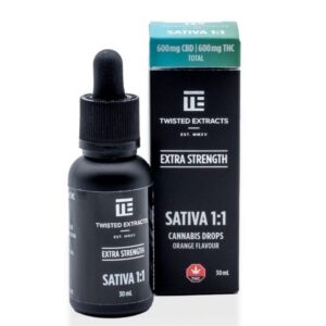 Buy Twisted Extracts 1:1 Sativa Oil Tincture Drops 600mg THC 600mg CBD (Orange Flavour) at Wccannabis Online Shop