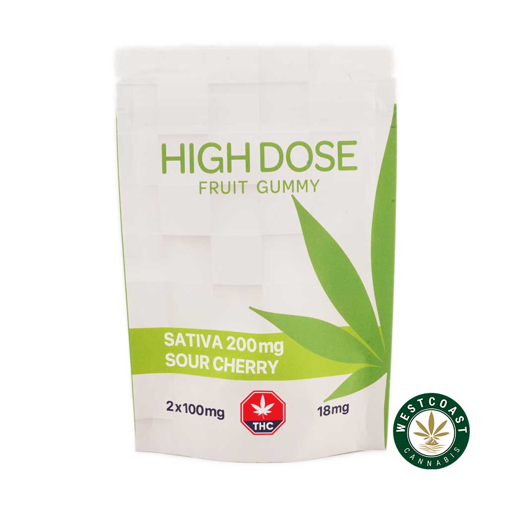 Buy High Dose Fruit Gummy - Sour Cherry 200mg THC (Sativa) at Wccannabis Online Shop