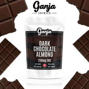 Buy Ganja Edibles - Dark Chocolate Almond Bar 210mg THC at Wccannabis Online Shop