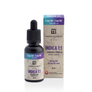 Buy Twisted Extracts - Oil Tincture - Indica 1:1 Orange Flavoured (150mg CBD + 150mg THC – 30ml) at Wccannabis Online Shop