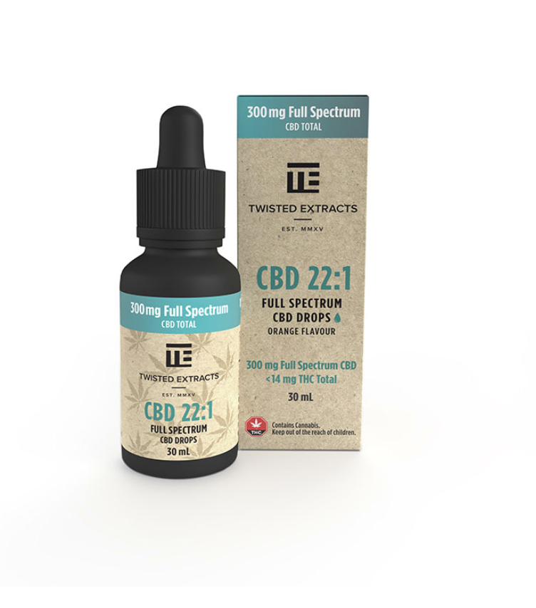 Buy Twisted Extracts - Oil Tincture - CBD 22:1 Full Spectrum Orange Flavoured (300mg CBD – 30ml) at Wccannabis Online Shop