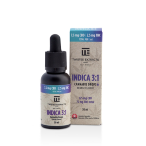 Buy Twisted Extracts - Oil Tincture - Indica 3:1 Orange Flavoured (225mg CBD + 75mg THC – 30ml) at Wccannabis Online Shop