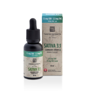 Buy Twisted Extracts - Oil Tincture - Sativa 3:1 Orange Flavoured (225mg CBD + 75mg THC – 30ml) at Wccannabis Online Shop