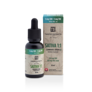 Buy Twisted Extracts - Oil Tincture - Sativa 1:1 Orange Flavoured (150mg CBD + 150mg THC – 30ml) at Wccannabis Online Shop