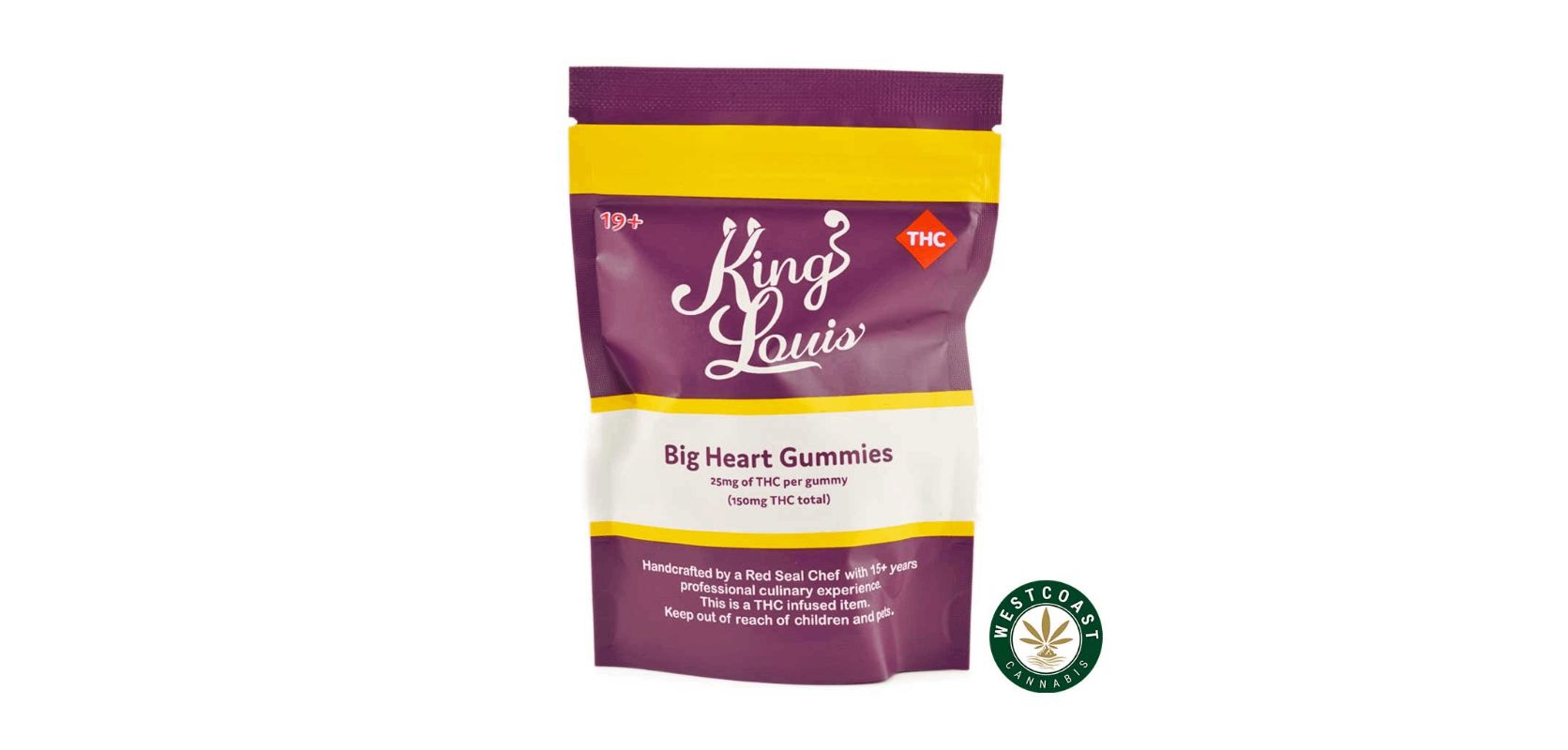 The King Louis Gummy – Big Heart – 150mg THC is a well-crafted THC-infused gummy that offers a discreet and convenient way to consume cannabis. 