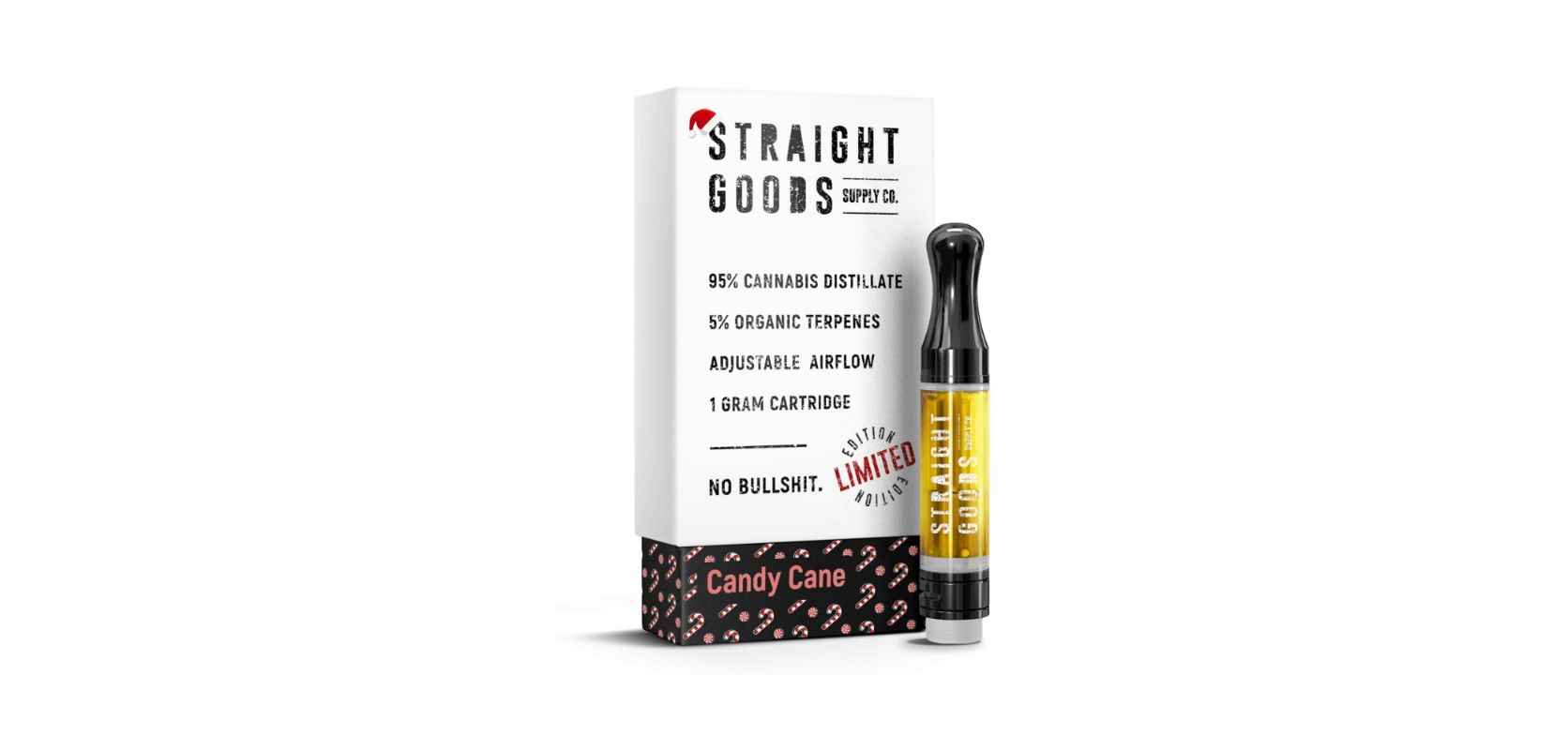 You should probably try Straight Goods’ Candy Cane Cart if you’re looking for a vape cart that will have you nodding off after just a few hits.