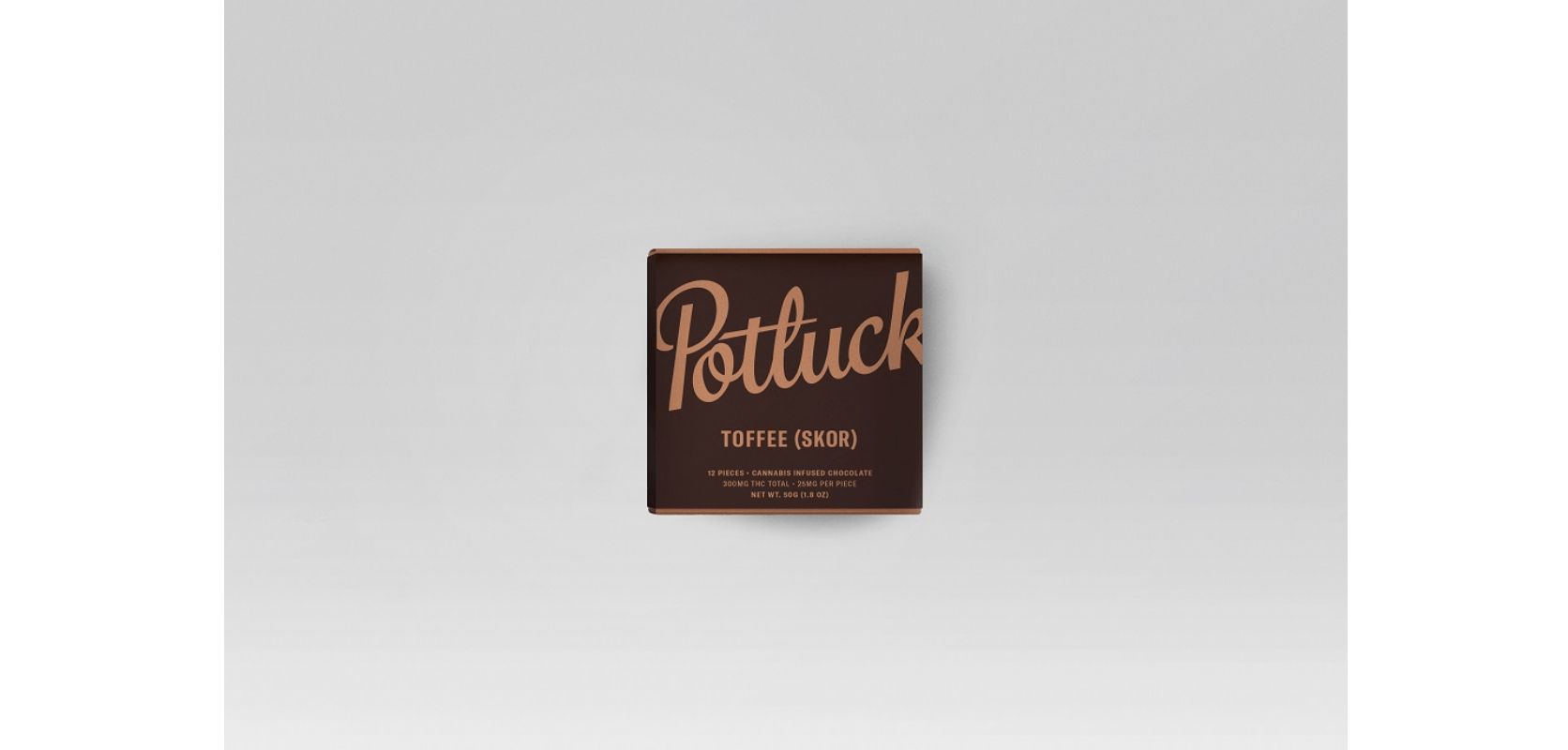 Potluck Chocolate - Toffeee 300mg THC has an all-natural, high-quality flavour that ensures you reap the therapeutic benefits of THC in an incredibly tasty cannabis-infused chocolate bar.