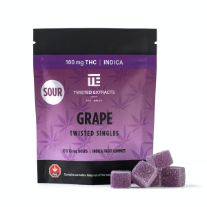 Buy Twisted Extracts – Sour Grape Twisted Singles 160mg THC Indica at Wccannabis Online Shop