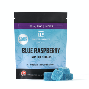 Buy Twisted Extracts – Sour Blue Raspberry Twisted Singles 160mg THC Indica at Wccannabis Online Shop