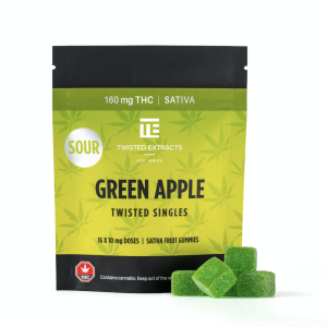 Buy Twisted Extracts – Sour Green Apple Twisted Singles 160mg THC Sativa at Wccannabis Online Shop