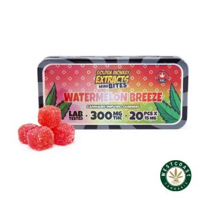 Buy Golden Monkey Extracts - Mini Bites Gummy - Watermelon Breeze - 300mg THC at Wccannabis Online Shop
