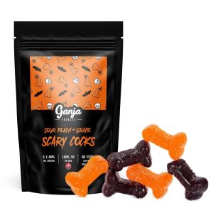 Buy Ganja Edibles - Scary Cocks Sour Peach and Grape 6 x 40mg THC at Wccannabis Online Shop