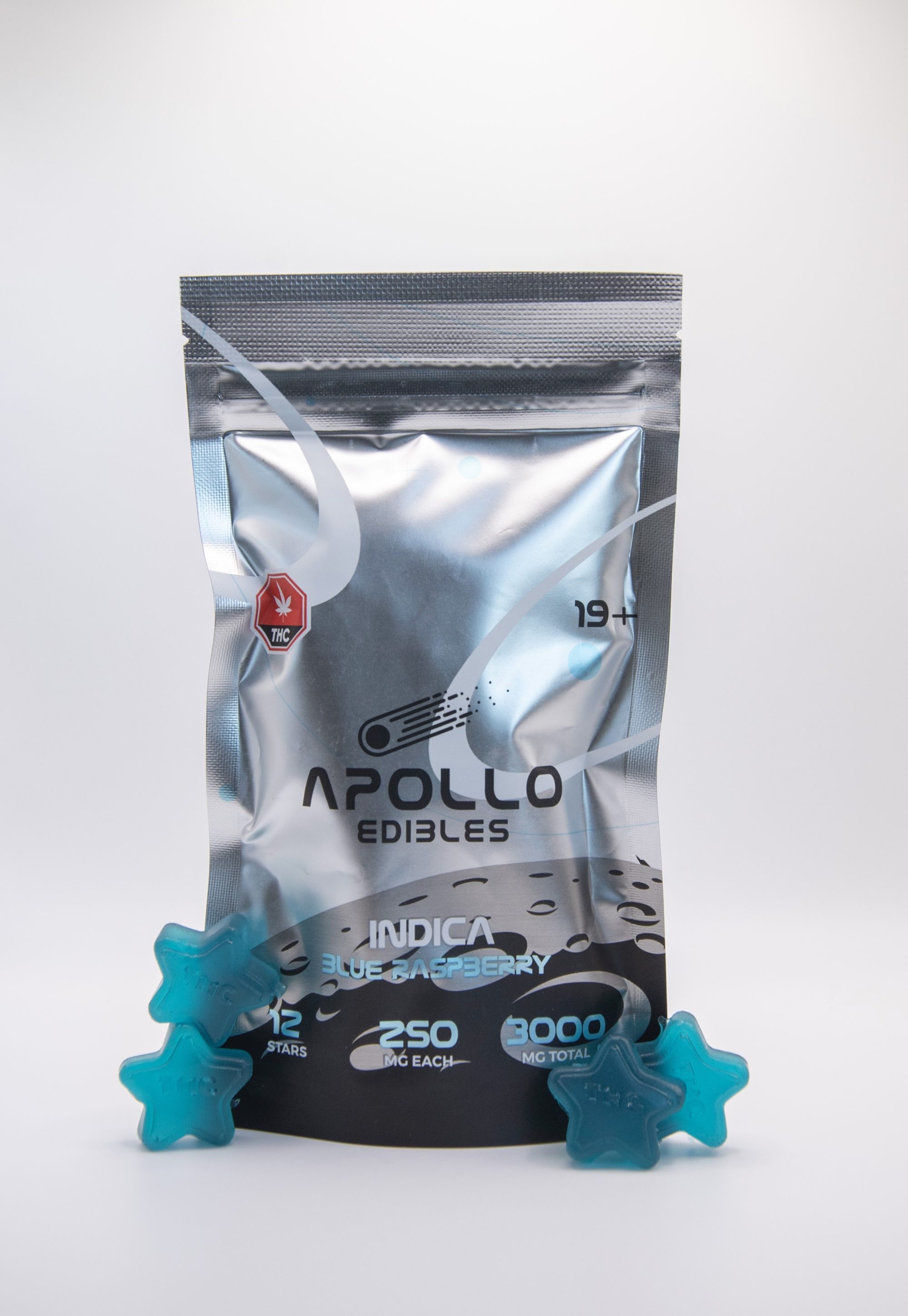 Buy Apollo Edibles - Blue Raspberry Shooting Stars 3000mg THC Indica at Wccannabis Online Shop