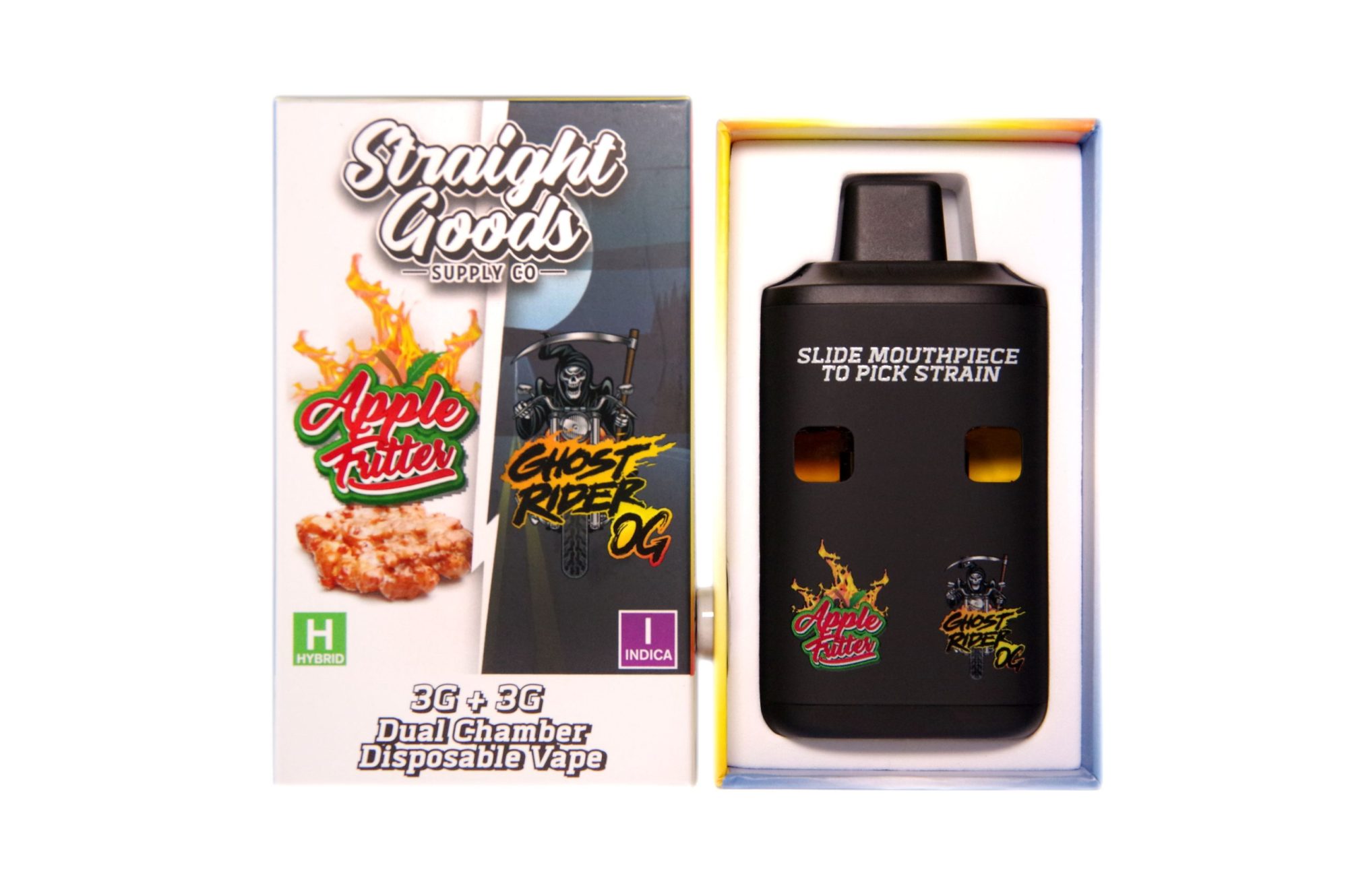 Buy Straight Goods - Dual Chamber Vape - Apple Fritter + Ghost Rider OG (3 Grams + 3 Grams) at Wccannabis Online Shop