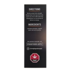 Buy Straight Goods - Holy ZaZa 2G Disposable Pen (Indica) at Wccannabis Online Shop