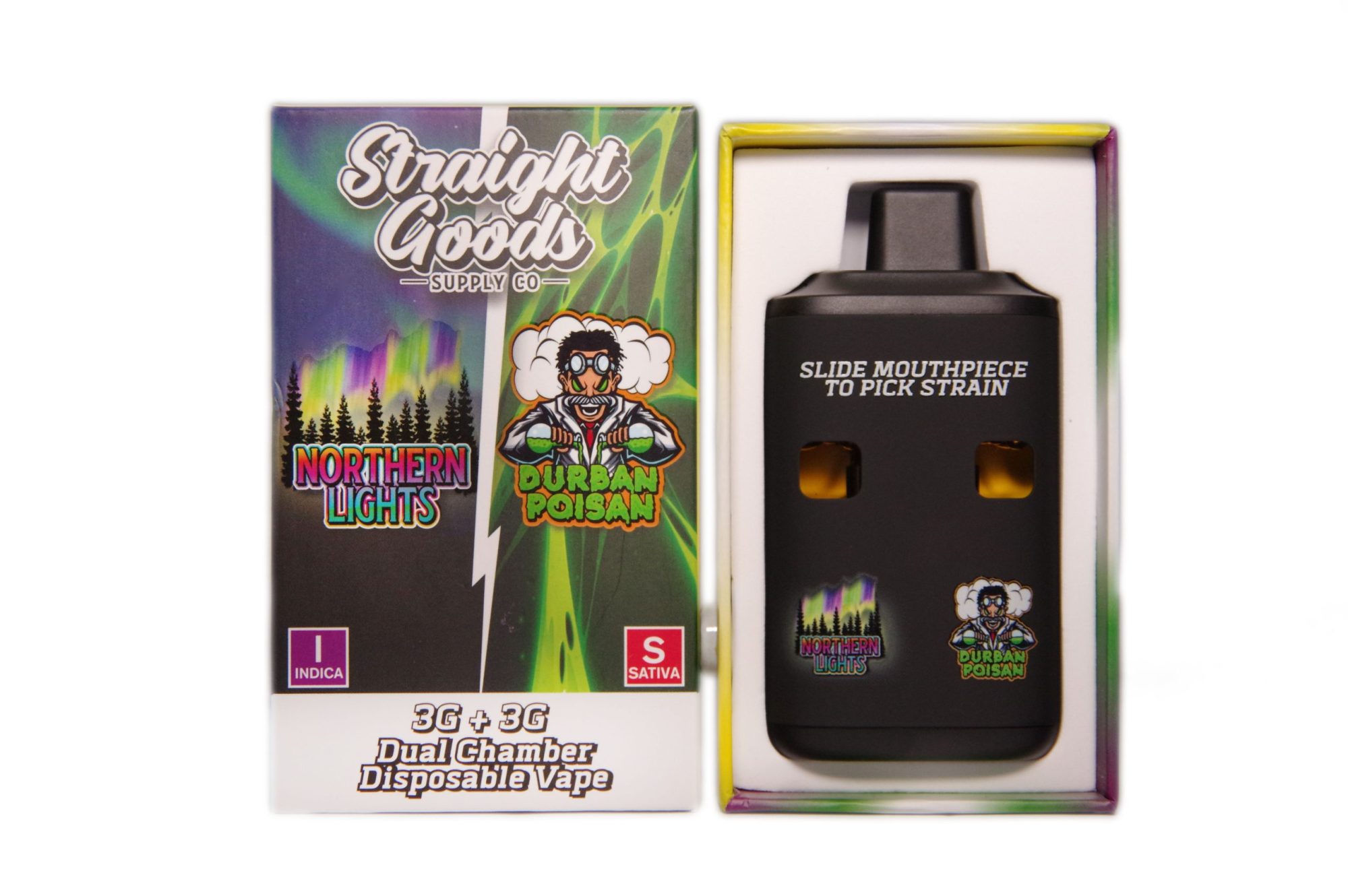Buy Straight Goods - Dual Chamber Vape - Northern Lights + Durban Poison (3 Grams + 3 Grams) at Wccannabis Online Shop