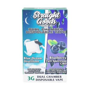 Buy Straight Goods - Dual Chamber Vape - Blue Dream + Blueberry Full Spec CBD (3 Grams + 3 Grams)at Wccannabis Online Shop