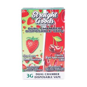 Buy Straight Goods - Dual Chamber Vape - Strawberry Diesel + Cherry Full Spectrum CBD (3 Grams + 3 Grams) at Wccannabis Online Shop